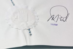 notariell beglaubigte Urkunde